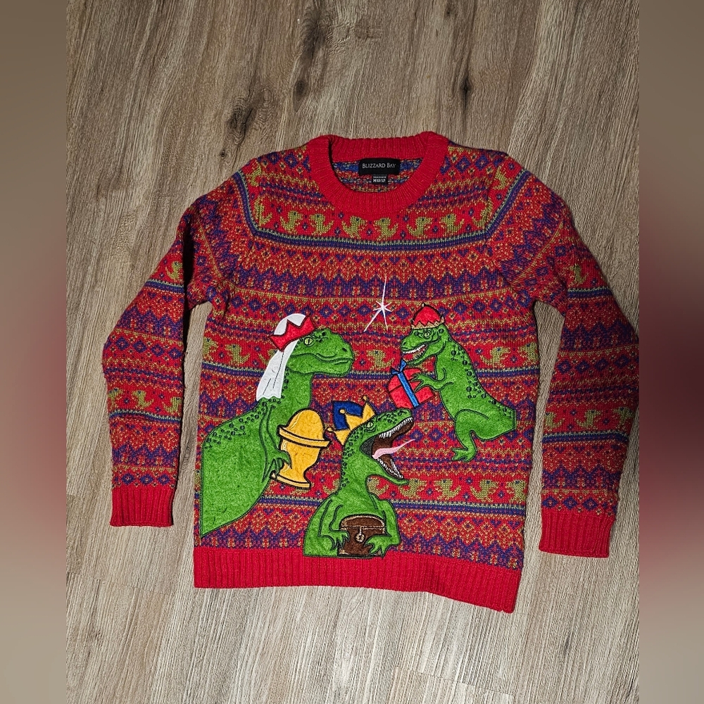 Boys 10/12 Christmas sweater and Long sleeve shirts